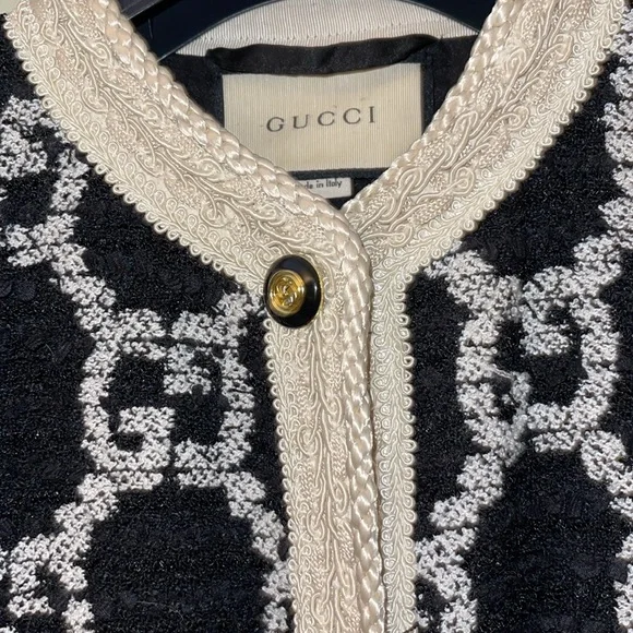 Gucci GG Logo Sweater Vest Coat Jacket Oversize  
Tweed Vest Black white - Picture 9 of 10